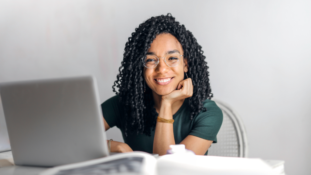 black woman smiling