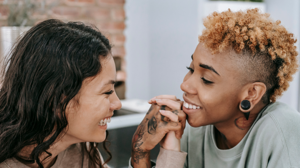 Lesbian couple stock image from Canva